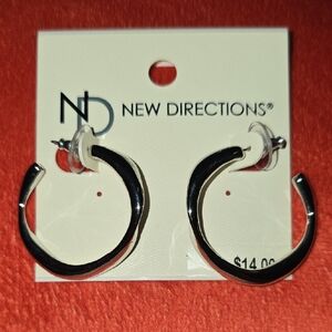 New Directions Shiny Silver Hoop Earrings